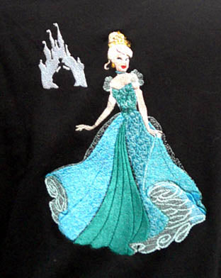 Black Hooded one of a kind sweatshirt with zipper front and embroidered princess size XS FREE SHIPPING