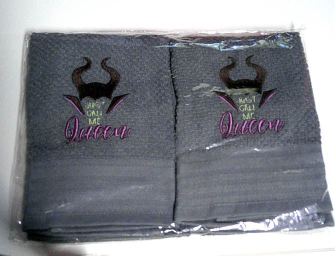 Grey Evil villain embroidered towel set FREE SHIPPING