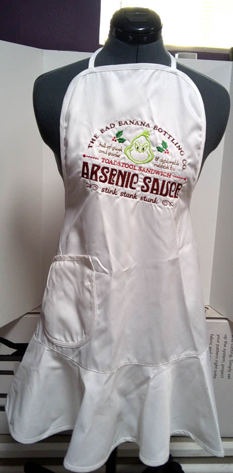 White Funny Character embroidery adult apron FREE SHIPPING