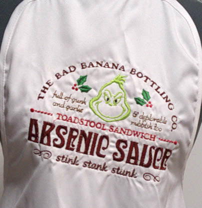 White Funny Character embroidery adult apron FREE SHIPPING