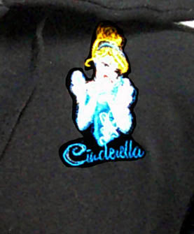 Black Hooded one of a kind sweatshirt with zipper front and embroidered princess size XS   FREE SHIPPING
