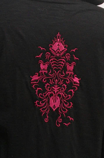 Black lightweight hooded one of a kind jacket with haunted house embroidery. Size M FREE SHIPPING
