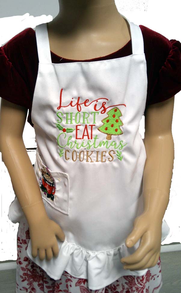 White child's cookie apron 6-7