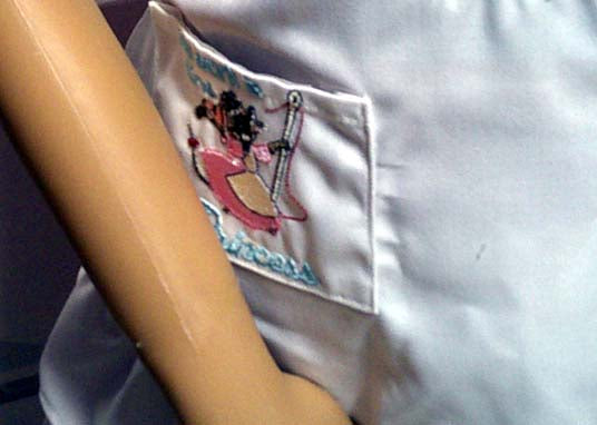 White princess figure child's apron 6-7