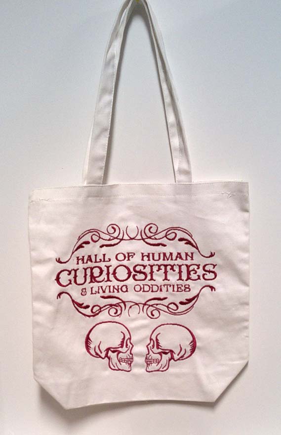 White Curiosity canvas tote bag