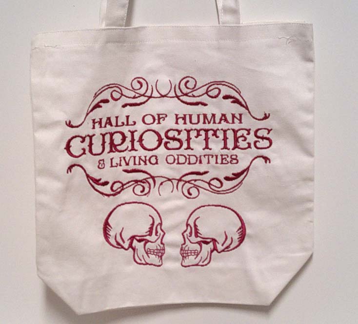 White Curiosity canvas tote bag