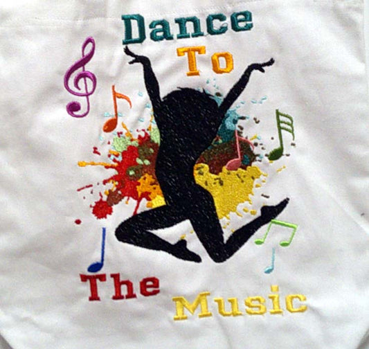 White dance canvas tote bag