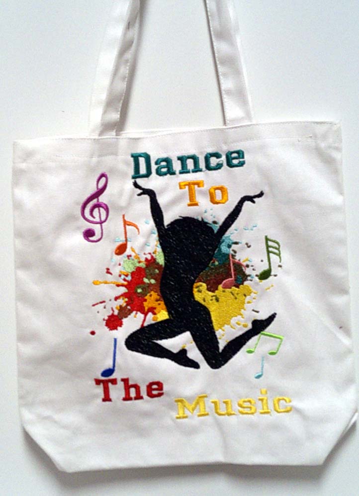 White dance canvas tote bag