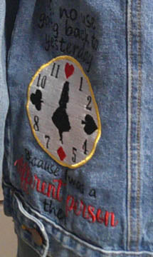 Repurposed one of a kind machine embroidered denim jacket.  Size M  FREE SHIPPING