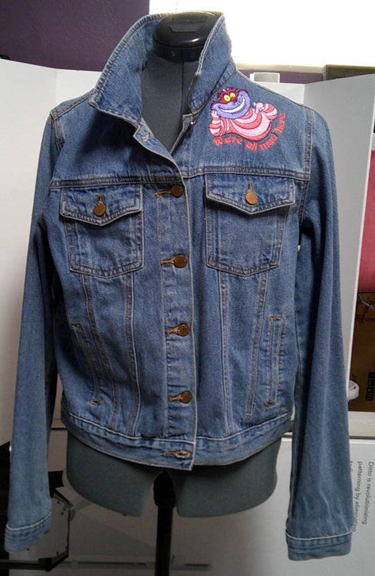 Repurposed one of a kind machine embroidered denim jacket.  Size M  FREE SHIPPING