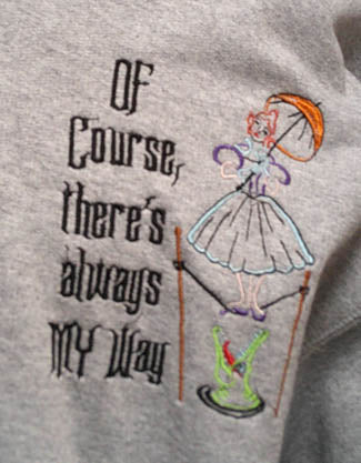 Grey hooded one of a kind sweatshirt machine embroidery haunted house on front and back size L FREE SHIPPING