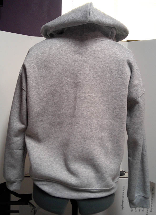 Grey hooded one of a kind sweatshirt with ghosts embroidered on front.  Size M FREE SHIPPING
