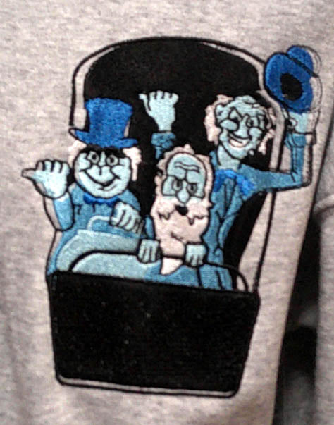 Grey hooded one of a kind sweatshirt with ghosts embroidered on front.  Size M FREE SHIPPING