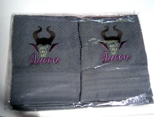 Grey Evil villain embroidered towel set  FREE SHIPPING