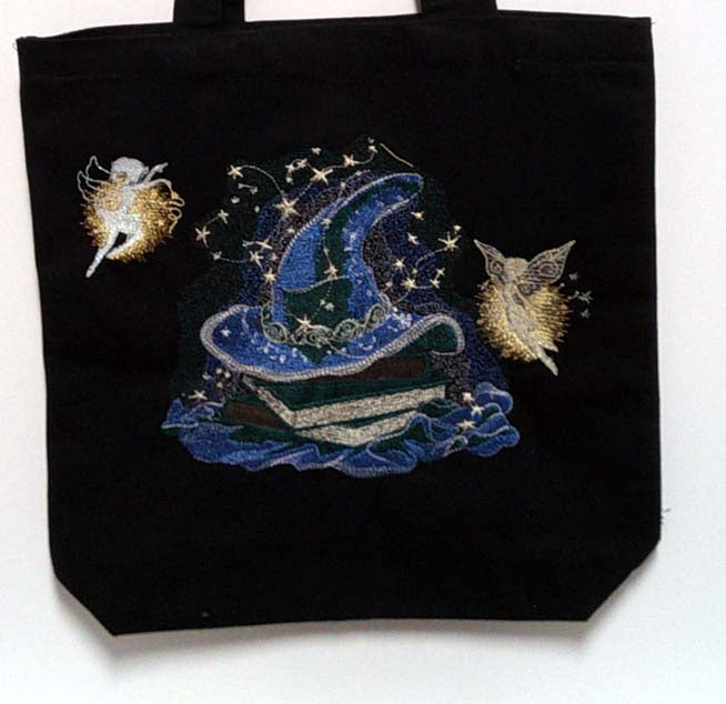 Black magic hat canvas tote bag