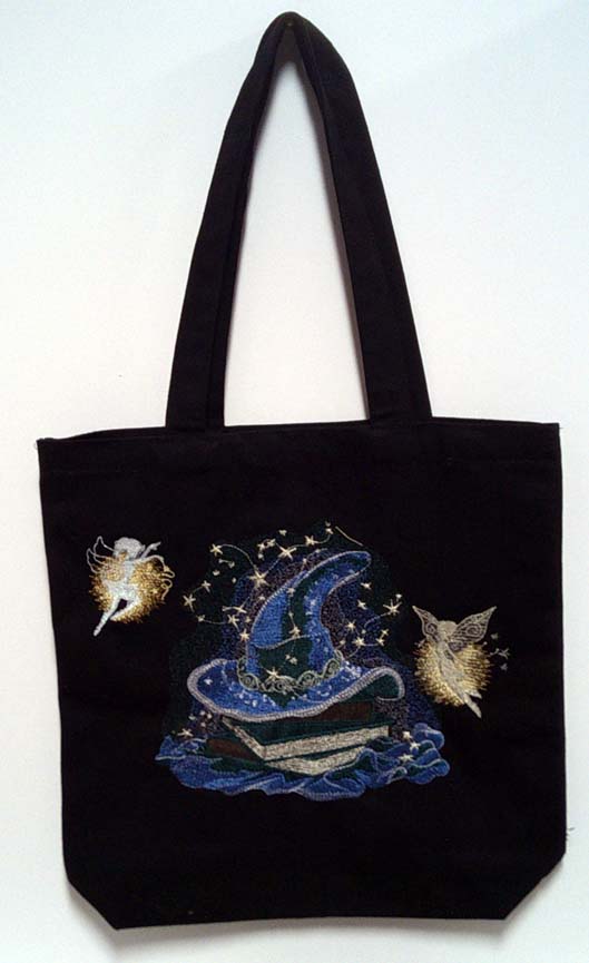 Black magic hat canvas tote bag