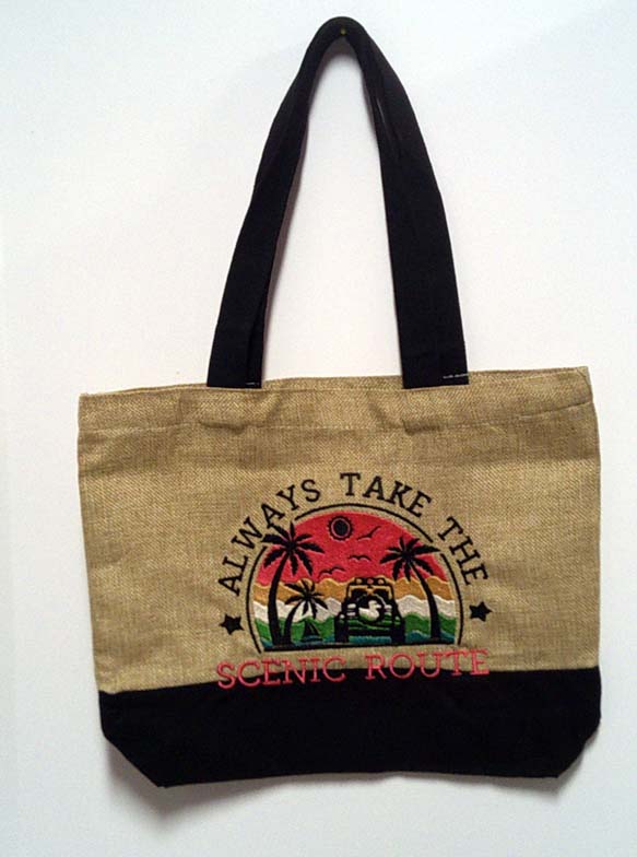 Small canvas tote for shopping sunset scene