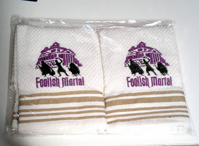 White haunted house kitchen towel set  FREE SHIPPING