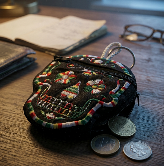 Sugar Skull keychain coin purse