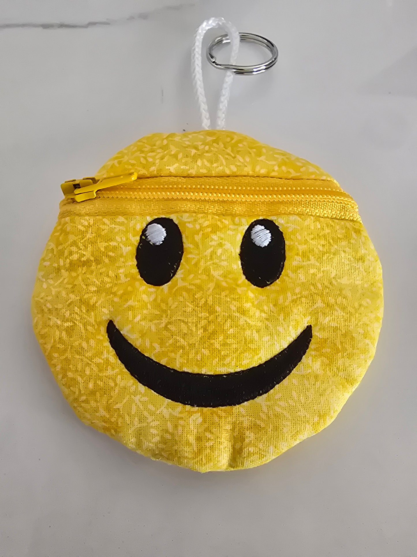 emoji smiling keychain coin purse